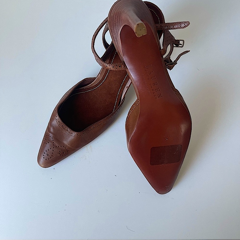 Lauren Ralph Lauren Brown Leather Women's Heels